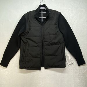 Lemon Men's Black Zip-Up Puffer Sweater Jacket